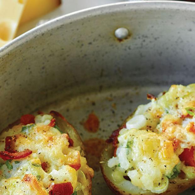 OKA Swiss-style Smoke stuffed potatoes