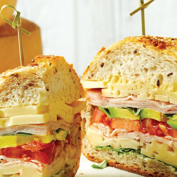 OKA Swiss-style family size sandwich