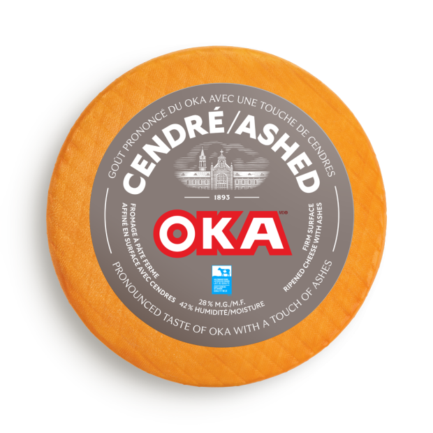 OKA Ashed Cheese Wheel and Wedge