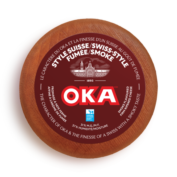 OKA Swiss-style Smoke Cheese Wheel and Wedge