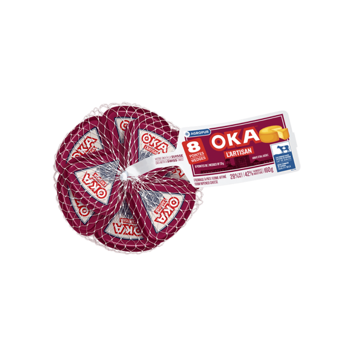 Fromage OKA L'Artisan emballage portions individuelles 8 x 20 grammes Fromage OKA L'Artisan emballage portions individuelles 8 x 20 grammes