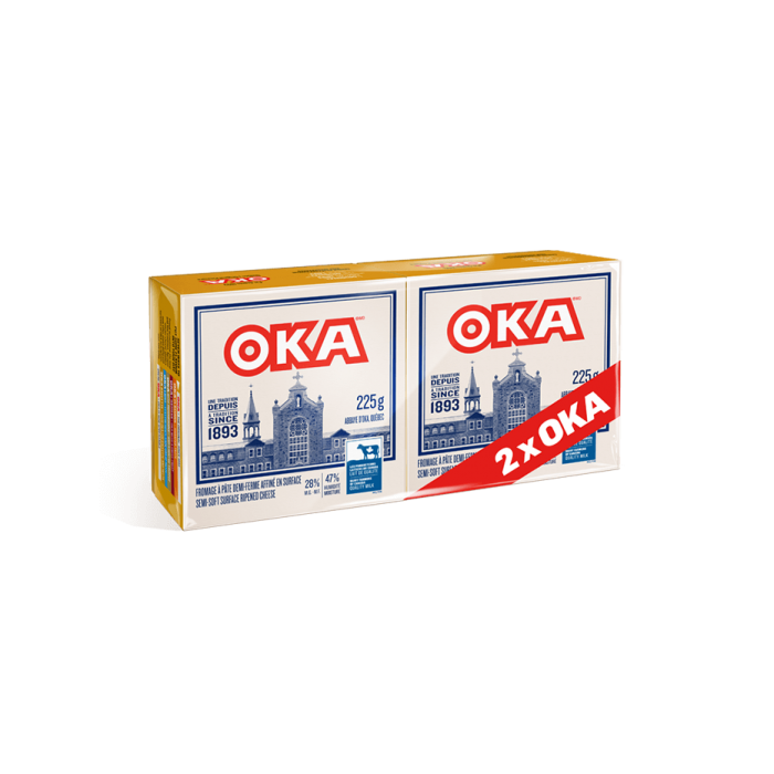 OKA Cheese 2 x 225 Grams Wheel Packaging OKA Cheese 2 x 225 Grams Wheel Packaging