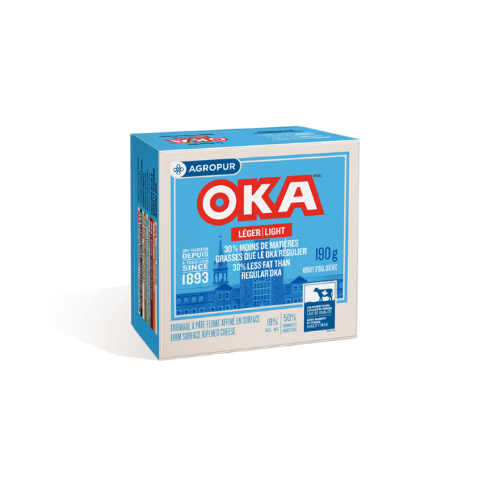 OKA Light Cheese 190 Grams Wheel Packaging OKA Light Cheese 190 Grams Wheel Packaging