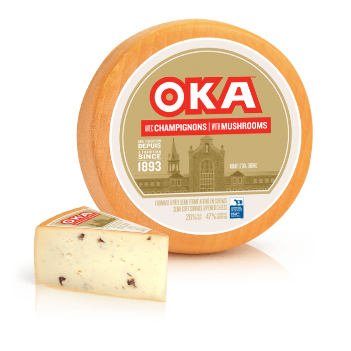 OKA with Mushrooms Cheese Wedges Cut In Store OKA with Mushrooms Cheese Wedges Cut In Store