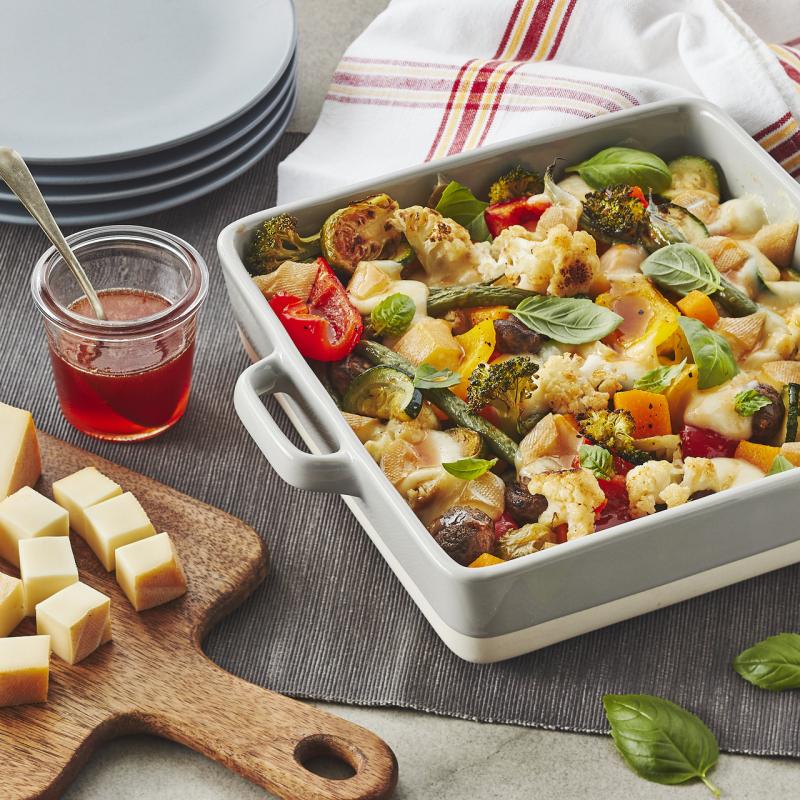Roasted Vegetables with OKA and Spicy Honey