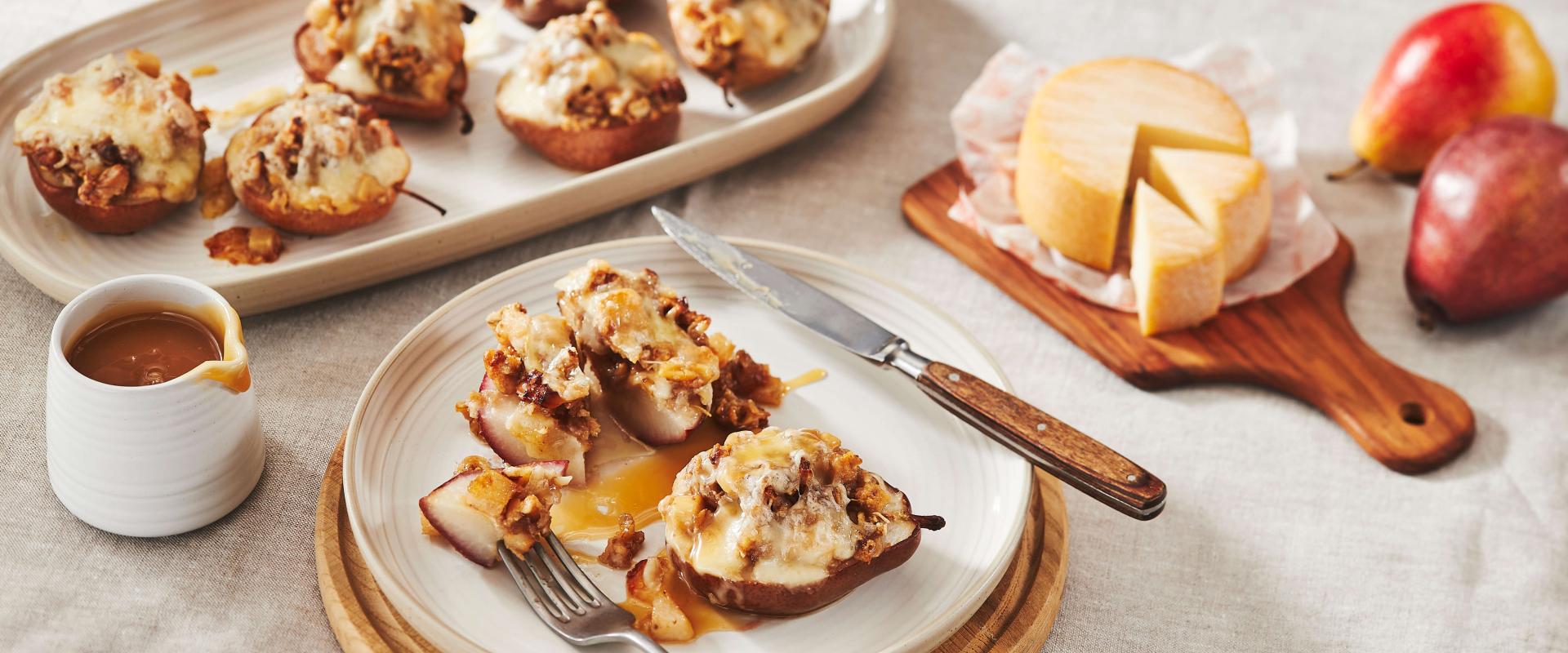 Baked pear with OKA cheese