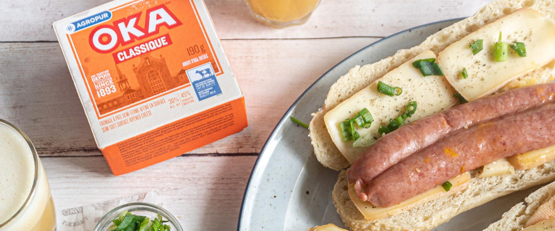 Grilled cheese dogs with OKA cheese