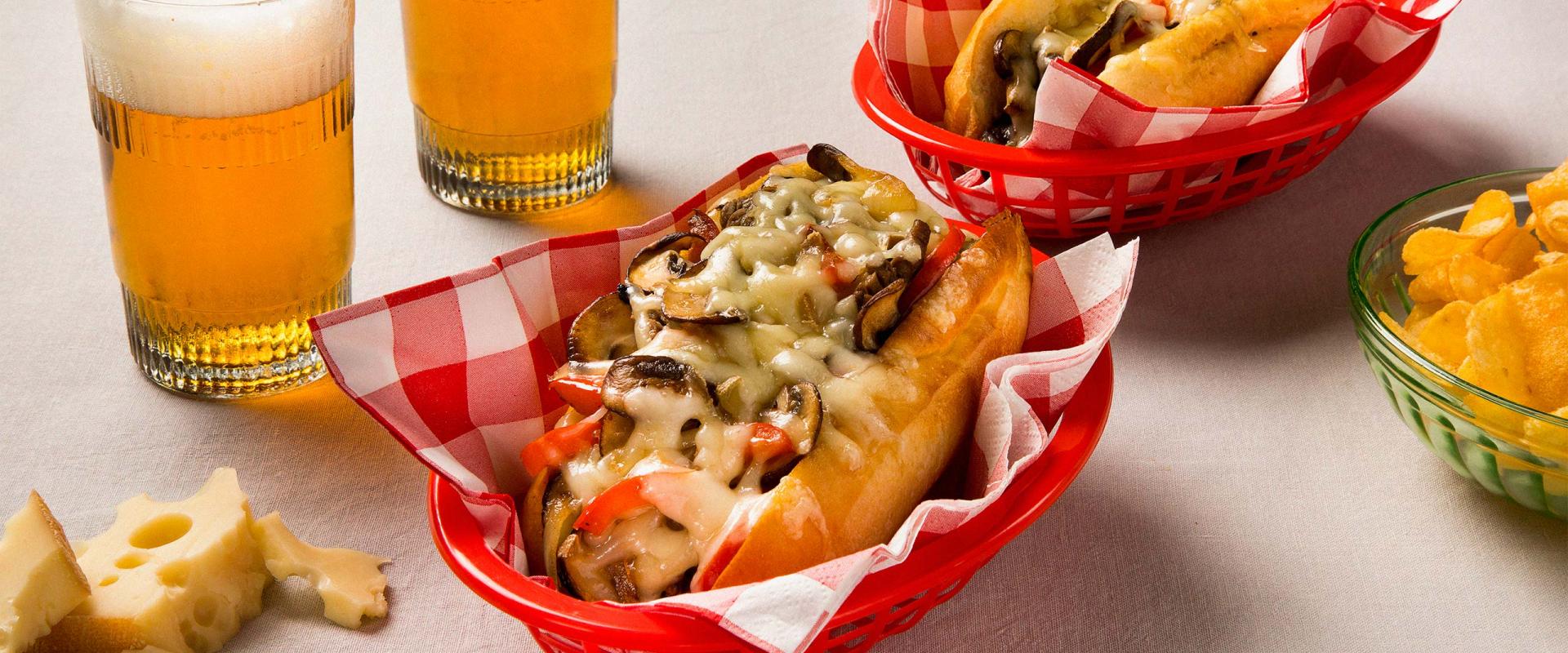 OKA cheesesteak sandwich